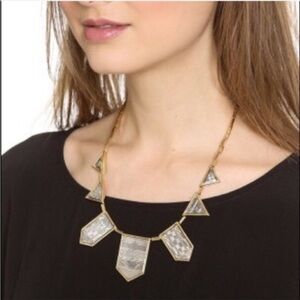 House of Harlow 1960 Geometric Statement Necklace – Gold & Black